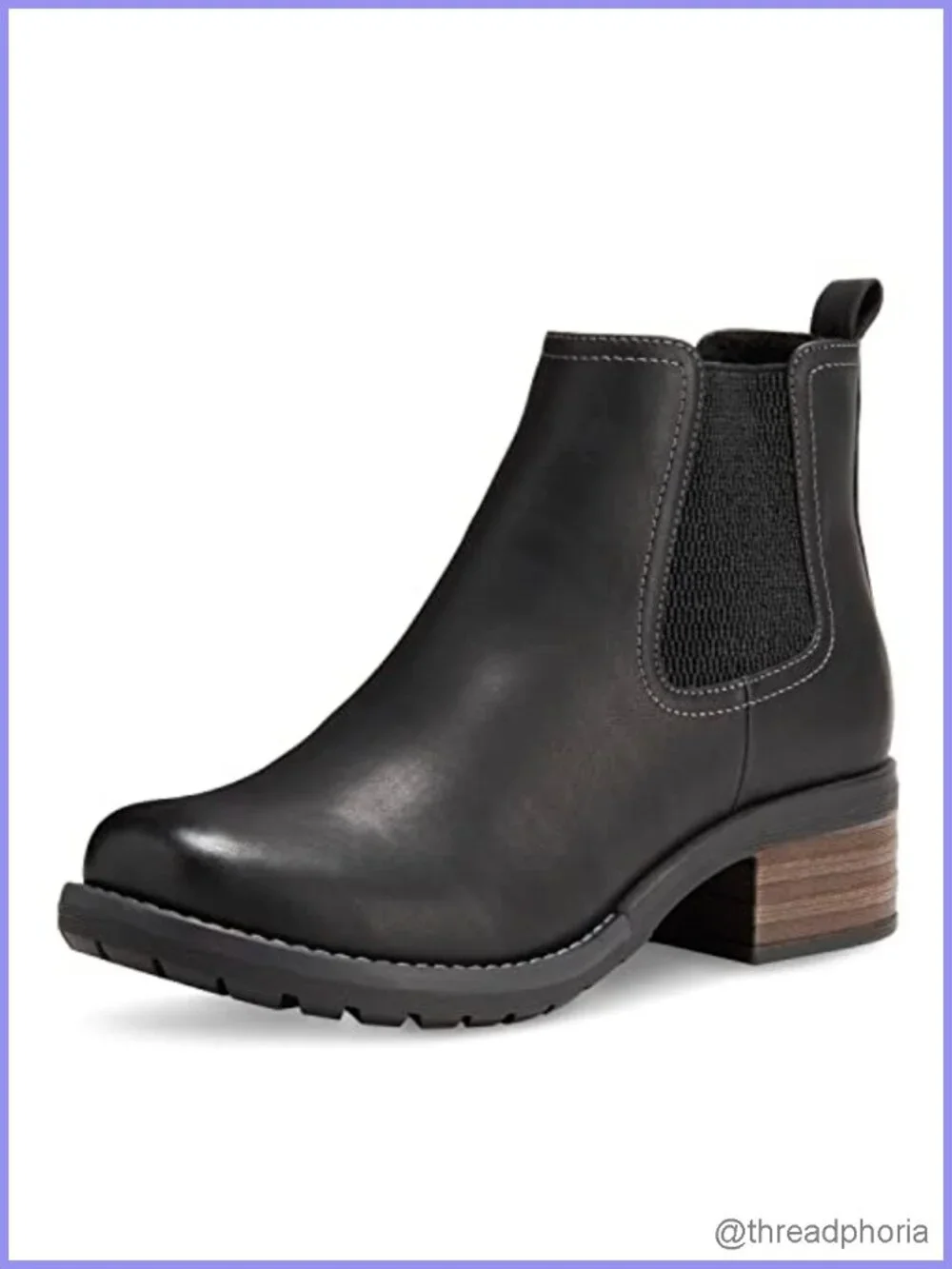 Womens Chelsea Ankle Boots Synthetic Memory Foam Block Heel
